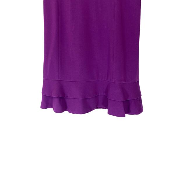 Diane Von Furstenberg Jacey Purple Ruffled Office Cocktail Sheath Dress Size 8 - Picture 4 of 8